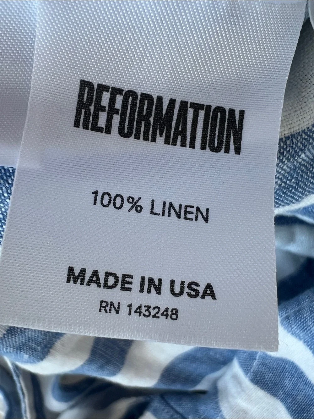 Reformation Women’s Size 2 Linen Striped Blue & White Overalls NWOT